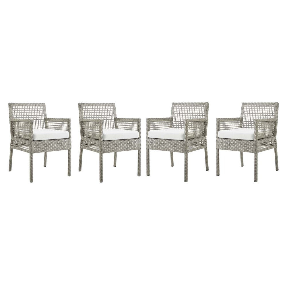 Modway EEI-3594 Aura Outdoor Patio Wicker Rattan Dining Armchair Set of 4
