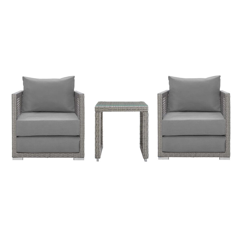 Modway EEI-3595 Aura 3 Piece Outdoor Patio Wicker Rattan Set