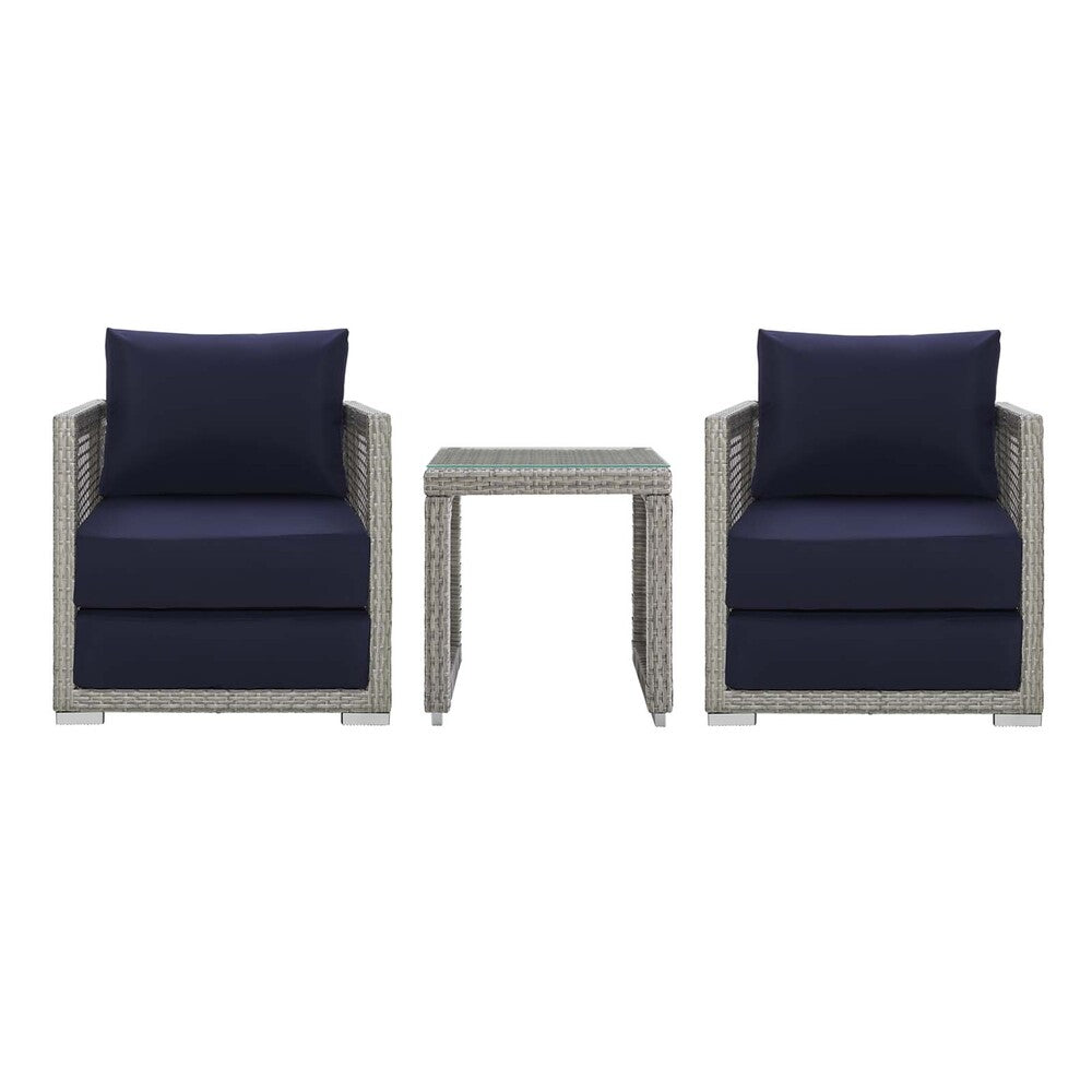 Modway EEI-3595 Aura 3 Piece Outdoor Patio Wicker Rattan Set