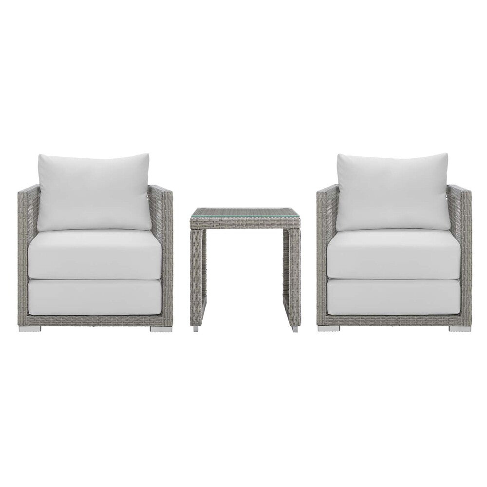 Modway EEI-3595 Aura 3 Piece Outdoor Patio Wicker Rattan Set