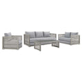 Modway EEI-3596 Aura 4 Piece Outdoor Patio Wicker Rattan Set