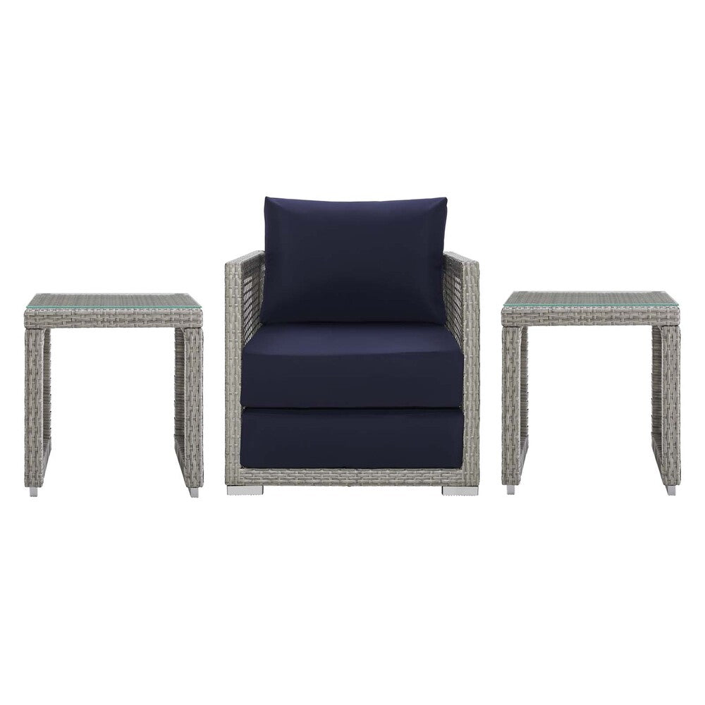 Modway EEI-3597 Aura 3 Piece Outdoor Patio Wicker Rattan Set
