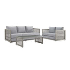 Modway EEI-3598 Aura 3 Piece Outdoor Patio Wicker Rattan Set