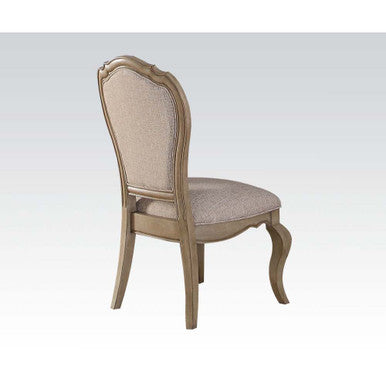 ACME 66052 Chelmsford Side Chair (Set-2), Beige Fabric & Antique Taupe