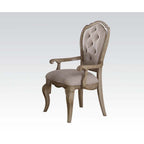 ACME 66053 Chelmsford Arm Chair (Set-2), Beige Fabric & Antique Taupe