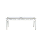 ACME 66155 Varian Dining Table (72"L), Mirrored & Antique Platinum