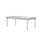 ACME 66155 Varian Dining Table (72"L), Mirrored & Antique Platinum