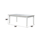 ACME 66155 Varian Dining Table (72"L), Mirrored & Antique Platinum