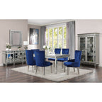 ACME 66160 Varian Dining Table (90"L), Mirrored & Antique Platinum