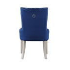 ACME 66162 Varian Side Chair (1 Piece), Blue Fabric & Antique Platinum