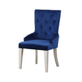 ACME 66162 Varian Side Chair (1 Piece), Blue Fabric & Antique Platinum
