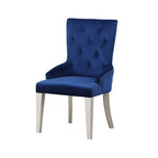 ACME 66162 Varian Side Chair (1 Piece), Blue Fabric & Antique Platinum