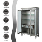 ACME 66166 Varian Curio, Mirrored & Antique Platinum