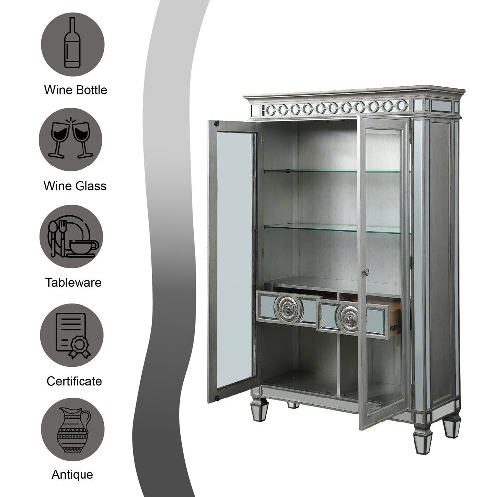 ACME 66166 Varian Curio, Mirrored & Antique Platinum
