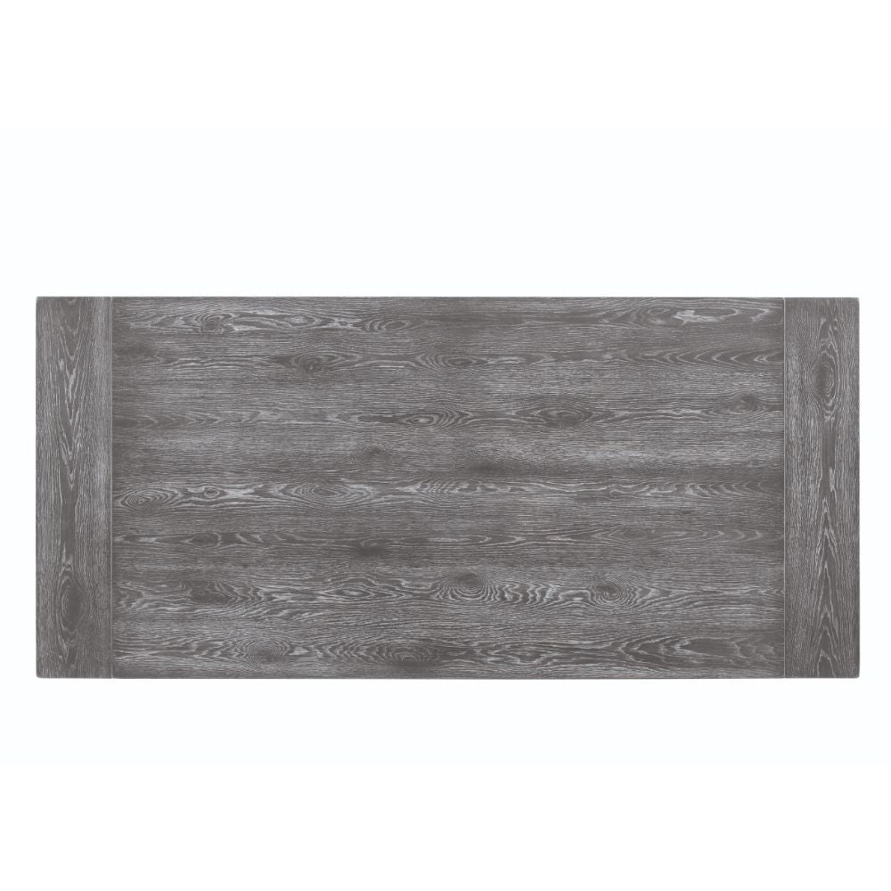 ACME 66180 Leventis Dining Table, Weathered Gray (1Set/2Ctn)