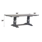 ACME 66180 Leventis Dining Table, Weathered Gray (1Set/2Ctn)