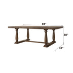 ACME 66185 Bernard Dining Table, Weathered Oak