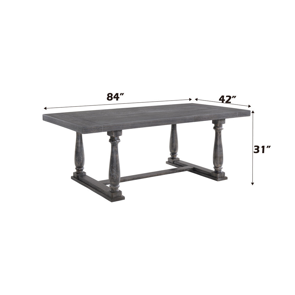 ACME 66190 Bernard Dining Table, Weathered Oak