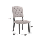 ACME 66192 Bernard Fabric & Weathered Gray Oak Side Chair