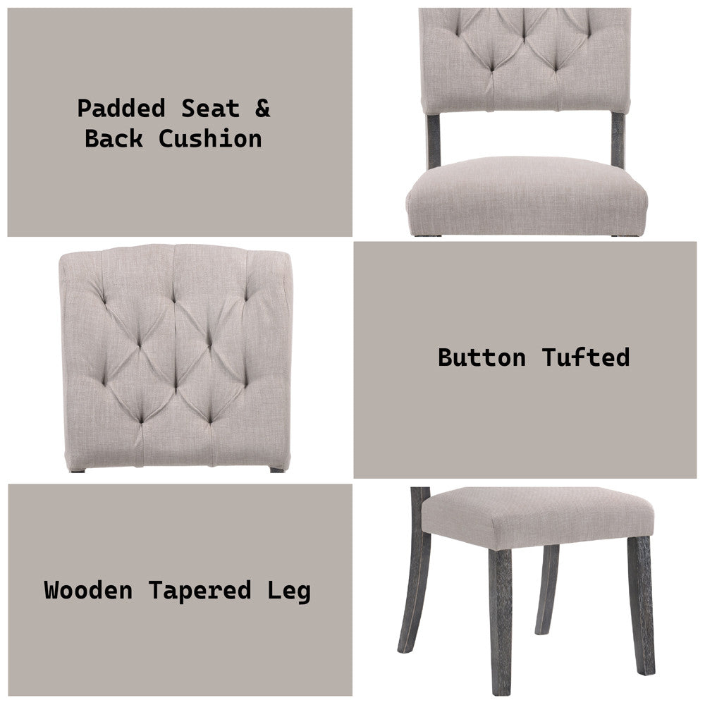 ACME 66192 Bernard Fabric & Weathered Gray Oak Side Chair