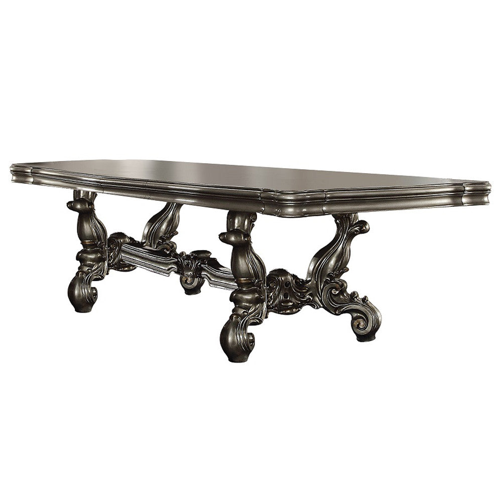 ACME 66820 Versailles Dining Table (120"L), Antique Platinum (1Set/2Ctn)  1