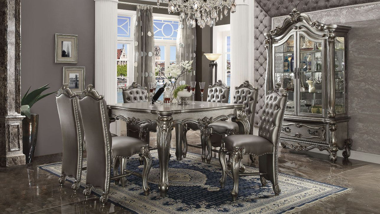 ACME 66835 Versailles Counter Height Table, Antique Platinum