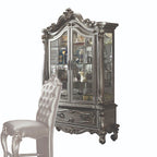ACME 66838 Versailles Curio Cabinet, Antique Platinum (1Set/2Ctn)