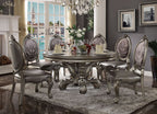 ACME 66840 Versailles Dining Table (Round Pedestal), Antique Platinum (1Set/2Ctn)