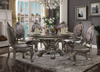 ACME 66840 Versailles Dining Table (Round Pedestal), Antique Platinum (1Set/2Ctn)