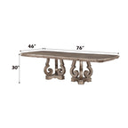 ACME 66920 Northville Dining Table with Double Pedestal, Antique Silver (1Set/2Ctn)