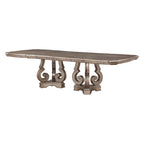ACME 66920 Northville Dining Table with Double Pedestal, Antique Silver (1Set/2Ctn)