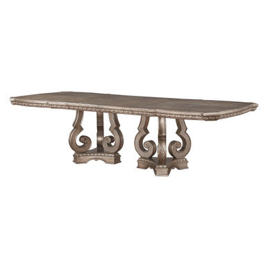 ACME 66920 Northville Dining Table with Double Pedestal, Antique Silver (1Set/2Ctn)