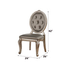 ACME 66922 Northville Side Chair (Set-2), PU & Antique Silver