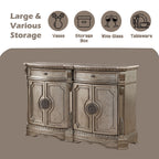 ACME 66925 Northville Server with Marble Top, Antique Silver