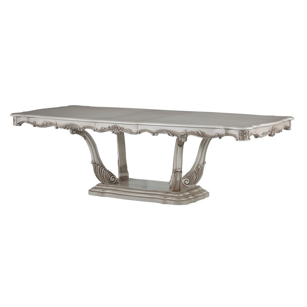 ACME 67440 Gorsedd Dining Table with Pedestal, Antique White (1Set/2Ctn)