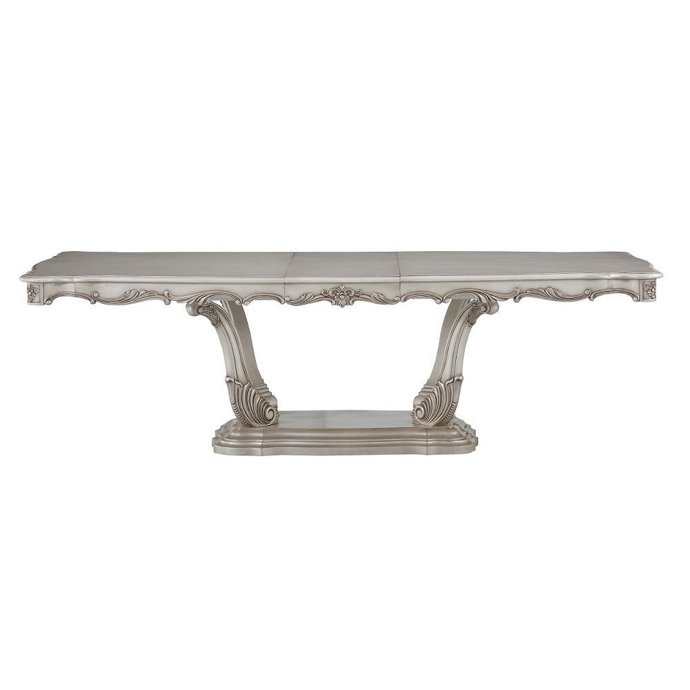 ACME 67440 Gorsedd Dining Table with Pedestal, Antique White (1Set/2Ctn)