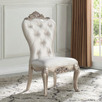ACME 67442 Gorsedd Side Chair (Set-2), Cream Fabric & Antique White