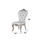 ACME 67442 Gorsedd Side Chair (Set-2), Cream Fabric & Antique White