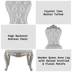 ACME 67442 Gorsedd Side Chair (Set-2), Cream Fabric & Antique White