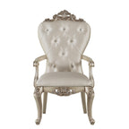 ACME 67443 Gorsedd Arm Chair (Set-2), Cream Fabric & Antique White