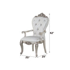 ACME 67443 Gorsedd Arm Chair (Set-2), Cream Fabric & Antique White