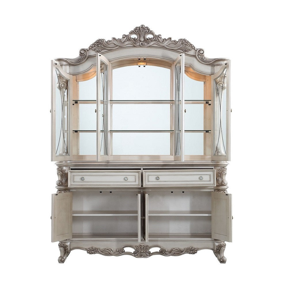 ACME 67444 Gorsedd Hutch & Buffet, Antique White (1Set/2Ctn)