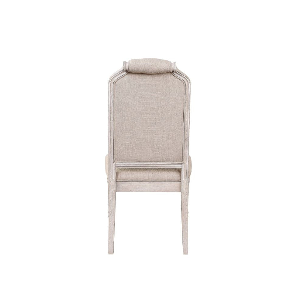 ACME 67532 Wynsor Side Chair (Set-2), Fabric & Antique Champagne