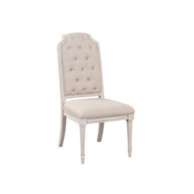 ACME 67532 Wynsor Side Chair (Set-2), Fabric & Antique Champagne