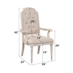 ACME 67533 Wynsor Arm Chair (Set-2), Fabric & Antique Champagne
