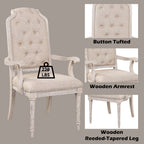 ACME 67533 Wynsor Arm Chair (Set-2), Fabric & Antique Champagne