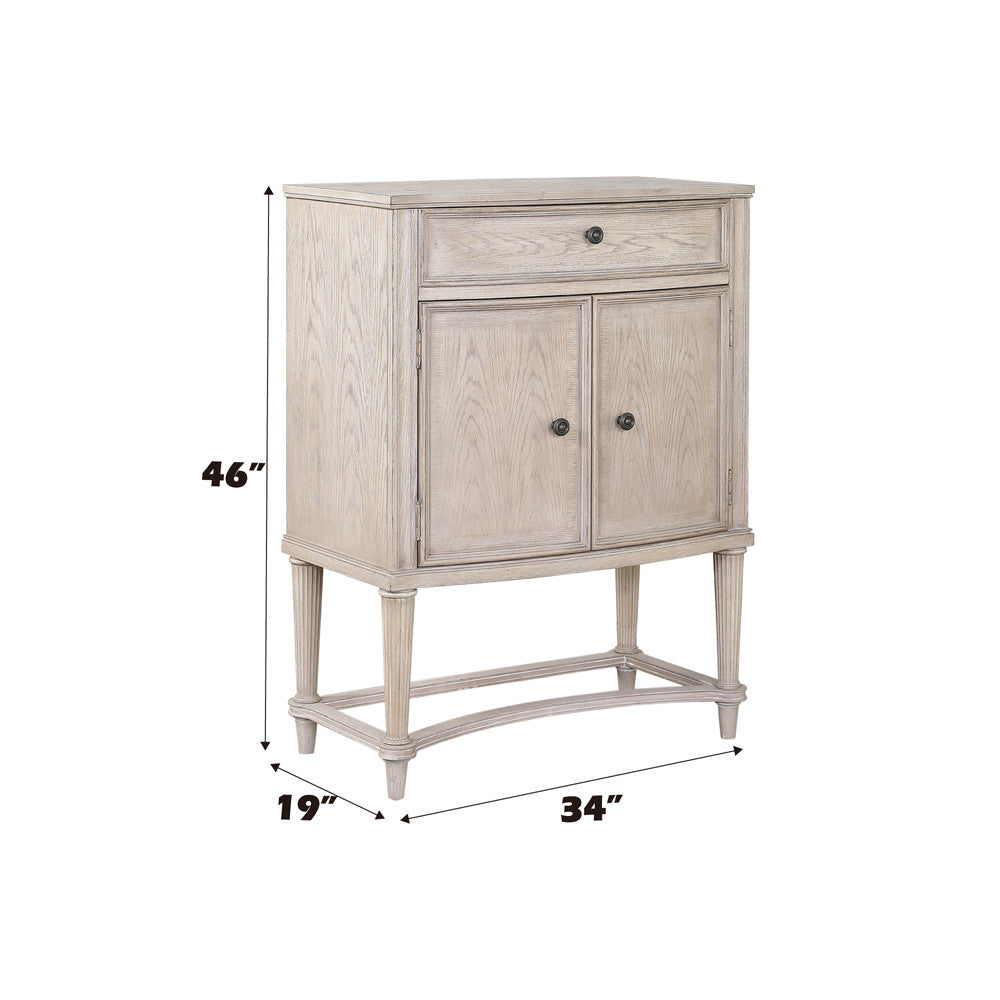 ACME 67536 Wynsor Wine Cabinet, Antique Champagne