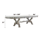 ACME 68175 Dresden Dining Table (108"L), Vintage Bone White