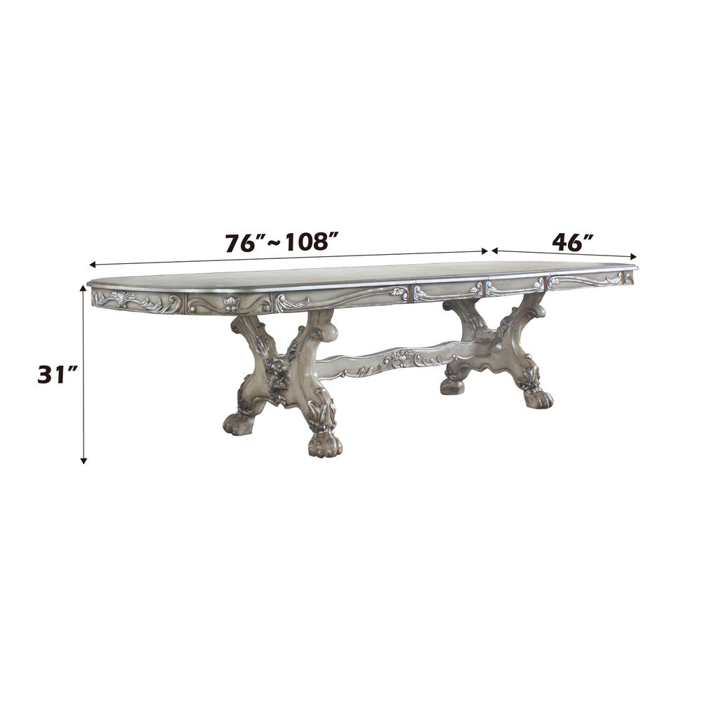 ACME 68175 Dresden Dining Table (108"L), Vintage Bone White