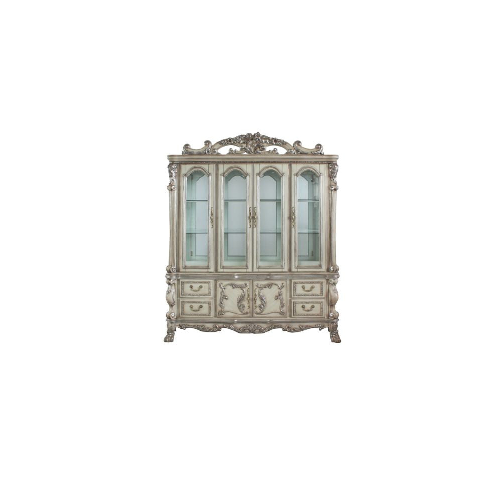 ACME 68177 Dresden Hutch & Buffet, Vintage Bone White